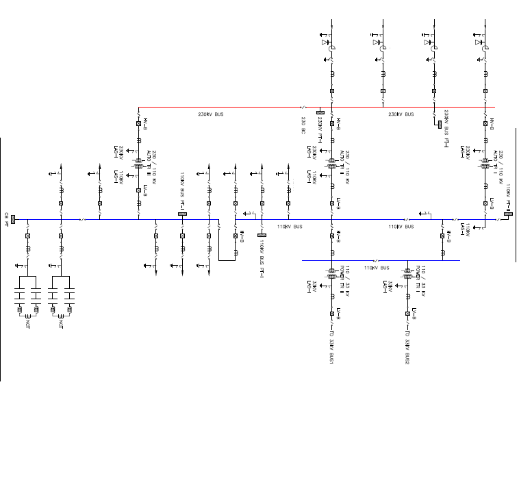 Simplified Single Line Diagram for 230/110 KV Substation -  for power supply connection in utility due diligence